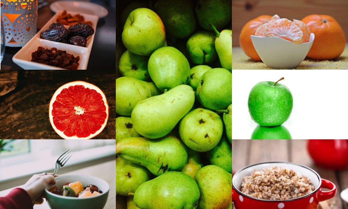 Grikių ir vaisių dietos, skirtos svorio netekimui, sudedamosios dalys